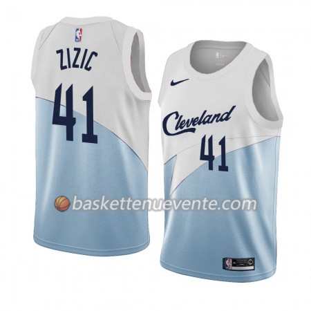 Maillot Basket Cleveland Cavaliers Ante Zizic 41 2018-19 Nike Bleu Blanc Swingman - Homme
